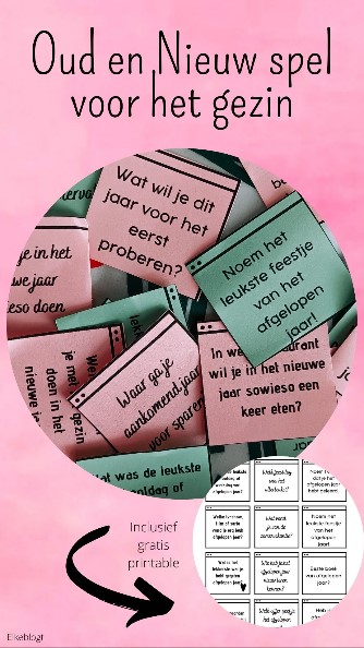 Beginner presentatie Dicht Oud en Nieuw spel voor kinderen – gratis printen - Elkeblogt